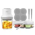 Baby Food Maker, HEYVALUE 13-in-1 Baby Food Processor Set for Baby Food, Fruit, Vegatable, Meat, Baby Food Blender with Baby Food Containers, Baby Food Freezer Tray, Silicone Spoons, Silicone Spatula (Gray)