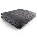 Hug Bud Weighted Blanket - 60" X 80" - 30-lbs - No Cover Required - Fits Queen/King Size Bed - for 180-230-lb Adult - Silky Minky Grey - Premium Glass Beads - Calming Stimulation Sensory Relaxation
