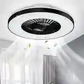 PADMA Modern Ceiling Light with Fans, Ceiling Fan with Lights and Remote-Control, Fan Invisible with Lighting for Bedroom, Living Room, Children's Room, 3 Color Adjustable, Timing, 3000-6500K