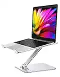 Babacom Laptop Ständer Höhenverstellbar, Faltbarer Laptop Stand aus Aluminiumlegierung Ergonomischer, Belüfteter Laptopständer Kompatibel mit MacBook Air, Pro, Samsung, Allen Laptops 10-16" (Silber)