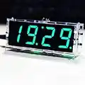 Wincal Elektronische DIY-Kit-Uhr-4-stellige Digitale DIY-LED-Uhren-Kit Zeit/Temperatur automatisch anzeigen Elektronische DIY-Kit-Uhr(Grün)