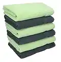 Betz Lot de 6 Serviettes de Toilette Taille 50x100 cm 100% Coton Palermo Couleur Vert et Anthracite