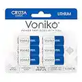 Voniko CR123A Lithium Batteries (6-Pack) – Photo Lithium Battery –3 Volt 123 Battery Lithium 10 Years Shelf Life – UL&RoHS Certified for Security and Medical Equipment