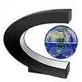 MeetUs créatif Anti-gravité Flottant Globe Forme C décoration Lévitation magnétique Globe Flottant Carte du Monde avec lumière LED