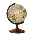 SYCOOVEN Geographic Globes, Antique Globe with A Wood Base, Vintage Decorative Political Desktop World for School, Home, and Office(1)