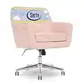 Serta Sedia da Ufficio Ashland ergonomica con Imbottitura in Memory Foam Fondo in Acciaio Inox Cromato, Mobilità a 360 Gradi, Inossidabile, Rosa, Fabric