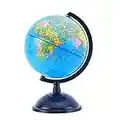 EXERZ 20cm Globe Terrestre - Carte en Français- Garte Politique/Décoration éducative/géographique - pour l'école, la Maison et Le Bureau - diamètre 20cm