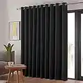 PANOVOUS Wide Blackout Curtain for Sliding Glass Door Room Divider Curtain Thermal Insulated Blackout Patio Door Curtain Panel 100W x 84L Inch 1 Panel Black