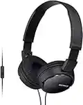 Sony MDR-ZX110AP- Auriculares para Smartphone (Diadema, Mando de Control, Micrófono, 1000 Mw, Android y Iphone), Negro, 20 X 15 X 3,5 cm