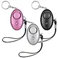 Mitening Alarme Personnelle, [3 Pack] 140DB Porte Cle Alarme d'urgence avec Torche Anti Agression avec Lumière LED for Femmes, Enfants, Personnes âgées (Noir + Argent + Violet)