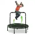 Trampoline for Kids Jumping Fitness Mini Trampoline with Adjustable Handle Foldable Trampoline for Indoor Outdoor (Whirlwind)