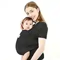 Acrabros Baby Wrap Carrier,Hands Free Baby Carrier Sling,Lightweight,Breathable,Softness,Perfect for Newborn Infants and Babies Shower Gift,Black