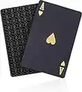 ACELION Cool Plastic Playing Cards, Deck of Cards, Waterproof Playing Cards Poker Cards for Gift Party Game (Black Diamond)