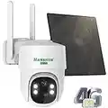 Manshur 4G LTE Cellular Security Camera Outdoor Wireless, Cameras Without WiFi Needed 360° PTZ 2K/3MP Color Night Vision, 2 Way Talk, PIR Motion Detection, Spotlight, No WiFi Needed, IP66, Cloud/SD