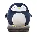 DXDE4U Pinguin-Plüsch Kissen zum Umarmen, niedliches Anime-Wurfkissen, Stofftier Puppe, Spielzeug mit Korallen-Fleece-Decke, Mädchen Jungen Geschenke für Geburtstag, Valentinstag, Weihnachten