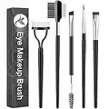 KINGMAS Eyebrow Brush, Fine Eyeliner Brush, Eyelash Separator Brow Comb Lash Spoolie Brush, Steel Mascara Comb Grooming Makeup Tool, 5-Pcs Set