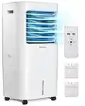 Pro Breeze 4-in-1 Air Cooler with 10 Litre Capacity, Remote Control, 3 Fan Speeds & LED Display. Powerful Evaporative Air Cooler with Built-in 7.5 Hour Timer & Automatic Oscillation for Home & Office