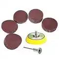 Bestgle 50pcs 2 Inch/50mm Sanding Discs Pad Sander Disk Kit with 1/8 Inch Shank Abrasive Polish Pad Plate 60/80/ 120/150/ 180 Grit Paper for Drill Grinder Rotary Tools