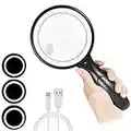 Magnifying Glass, Magnifying Glass with Light 30x 60x Powerful Magnifying Glass - Magnifying Glass for Reading Large Magnifying Glass Hand Held Magnifying Glass with Light Magnifiers for Seniors