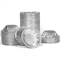 CHSYOO 200 Pieces Disposable Round Aluminum Foil Tray Containers, Tin Foil Trays, Aluminum Foil Muffin Molds, Tray Cakes, Cake Tins, Small Aluminum Foil Cake Pans and Cake Foils, Pastry Mold Cups