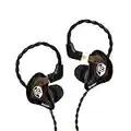BASN in Ear Monitor Headphones for Musicians, Bsinger 2nd Generation Sound Isolating Earphones with Dual Dynamic Drivers Detachable MMCX Cable (Brown)…