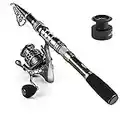 Sougayilang, kit da pesca con canna da pesca telescopica e mulinello da spinning, per viaggi, pesca d'acqua dolce e salata, B074W3V1NF, Only Fishing Rod and Reel, 1.8M/5.91Ft Rod+XY 2000 Reel