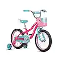Schwinn Koen & Elm Toddler and Kids Bike, For Girls and Boys, 16-Inch Wheels, BMX Style, With Saddle Handle, Training Wheels Included, Chain Guard, and Front Basket, Pink