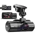 VANTRUE N4 Triple 4K Dashcam Voiture 2.5K+2.5K+1080P, Camera Embarquée 4k+1080P HDR 30FPS Avant et Arrière, 3 Canuax 360 Degrés 24h. Mode Parking Jour et Nuit, Vision Nocturne IR, WDR 2.45" Max 512Go