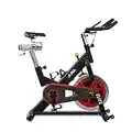 JLL IC400 ELITE Indoor Bike, Direct Belt Driven Exercise Bike For Home, 20kg Flywheel, Friction Resistance, Monitor, Heart Rate Sensors, Adjustable Seat, 12 Months Domestic Warranty, Black and Red