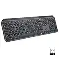 Logitech MX Keys Advanced Clavier sans Fil Rétroéclairé, Bluetooth, Saisie Tactile Réactive, Rétroéclairage, USB-C, PC/Mac/Portable Windows/Linux/IOS/Android, AZERTY Français - Noir