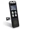 48GB Digital Voice Recorder: Mini Voice Activated Recorder with Playback, Small Audio Recording Device for Lectures Meetings, Dictaphone Sound Tape Recorder with Password | USB
