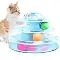 LGZIN Interaktives Katzenspielzeug, Katze Bälle Trackball, Katzen Spielturm Spielzeug, Haustier Katzenspielzeug, 4 Turm und 4 Bälle, Interaktives Trainingsgerät für Katzen