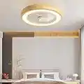 Ventilatore Da Soffitto Con Luce E Telecomando Silenzioso LED Dimmerabile Plafoniera Con Ventilatore Integrato 5pale DC Reversibile Lampadario Con Ventola Per Camera Da Letto Soggiorno-Wood grain