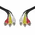 iView-HD 1MT Triple 3 x RCA Phono Plugs Composite Audio Video Cable Male To Male Lead TV AV Stereo component Yellow Red White RCA TO RCA 1 Metre wire connector supply Triple Phono to Phono CVBS AR AL