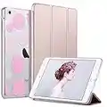 ULAK Funda para iPad Mini 1/2/3, [Serie Clásica] Carcasa Función de Despertador Automático Magnético y Sueño Smart Cubierta Trifold Soporte Caso para iPad Mini/iPad Mini 2/iPad Mini 3 - Oro Rosa