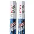 Bosch Automotive ICON Wiper Blades 22A22B (Set of 2) Fits Buick: 2010-05 Allure, Chevrolet Challenger, Ford: 2010-08 F-250, Nissan More, Up to 40 percent Longer Life, Frustration Free Packaging