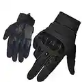 Gants Tactiques Plein-doigt hommes Mi-saison sport de plein air Pour Combat, Scooter, Militaire, Moto,Paintball, Cyclisme, Randonné, Airsoft, Camping, Chasse,Vélo (Noir Plein-doigt, M)