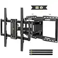 USX MOUNT Full Motion TV Wall Mount Bracket fits for 32-90" TVs Holds up to 150lbs with Sliding Design for TV Centering, Swivel, Tilt, Max VESA 600x400mm, Arms for 16", 18", 24" Studs