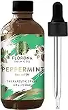 Florona Peppermint Essential Oil 100% Pure & Natural - 4 fl oz, Therapeutic Grade for Hair & Skin Care Massage Oil, Diffuser Aromatherapy Oil, Soap Making Oil, Candle Making Oil