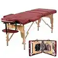 Portable Massage Table Massage Bed Spa Bed 73 inch Long 24 Inch Wide Portable Massage Bed Height Adjustable Salon Bed Face Cradle 3 Fold Bed Lightweight Physical Reiki Massage Table Portable