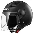 LS2 Motorcycle Helmet - Open Face OF562 - Airflow LS2 Matt Black - M