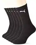 PUMA Unisex Sportsocken Cush Crew 6p Sportsocke, Schwarz, 39-42 EU