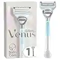 Gillette Venus Satin Care Intimrasierer für Damen, 1 Rasierergriff + 1 Rasierklinge, Der Intimrasierer für Damen hilft, die Haut vor Irritationen zu schützen