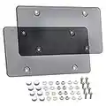 WildAuto License Plate Cover,2Pack Smoked Car Licenses Frame Shields with Non-Rusting Screws Caps, Durable Plate Covers Weatherproof and Unbreakable Thick Shields(Gray)