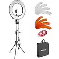 NEEWER Ring Light Kit: 18"/45cm Outer 55W 5600K Dimmable LED Ring Light, Light Stand, Carrying Bag for Camera, Smartphone, YouTube, TikTok, Self Portrait Shooting, Black