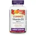 Webber Naturals Vitamin D3 1,000 IU, 90 Gummies, For Healthy Bones, Teeth, and the Maintenance of Good Health, Gluten and Diary Free, Non-GMO