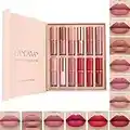 Rihsay 12 Colori Rossetto Matte Lunga Durata Set Rossetti Impermeabile Lucidalabbra Volumizzante Tinta Labbra per Trucchi Donna Ragazze Make Up Regalo di Compleanno