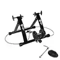 Velo Pro Turbo Trainer - Variable Resistance Magnetic Indoor Bike Trainer for Road & Mountain Bicycles - Stationary Exercise Bike Training Stand - Folding Steel Frame - 26" - 28", 700C Wheels - Black