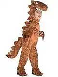 amscan 9908461 - Costume da bambino con cappuccio T-rex dinosauro marrone