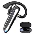 Bluetooth Headset mit Mikrofon, Freisprech Kabellos Headset Handy In Ear mit LED Ladebox, IPX7 Wasserdicht, CVC8.0 Mikrofon für Business/Büro/Fahren, Kompatibel mit iPhone Samsung Huawei Handy